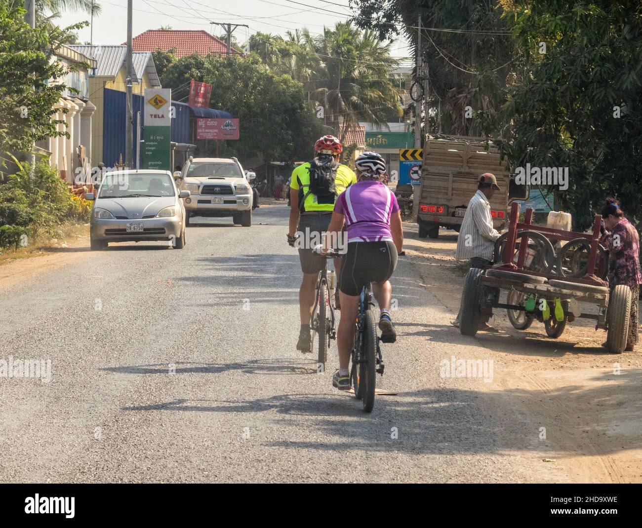 Cycling tours offer a great way to explore the country - Roka Ar, Cambodia  Stock Photo - Alamy