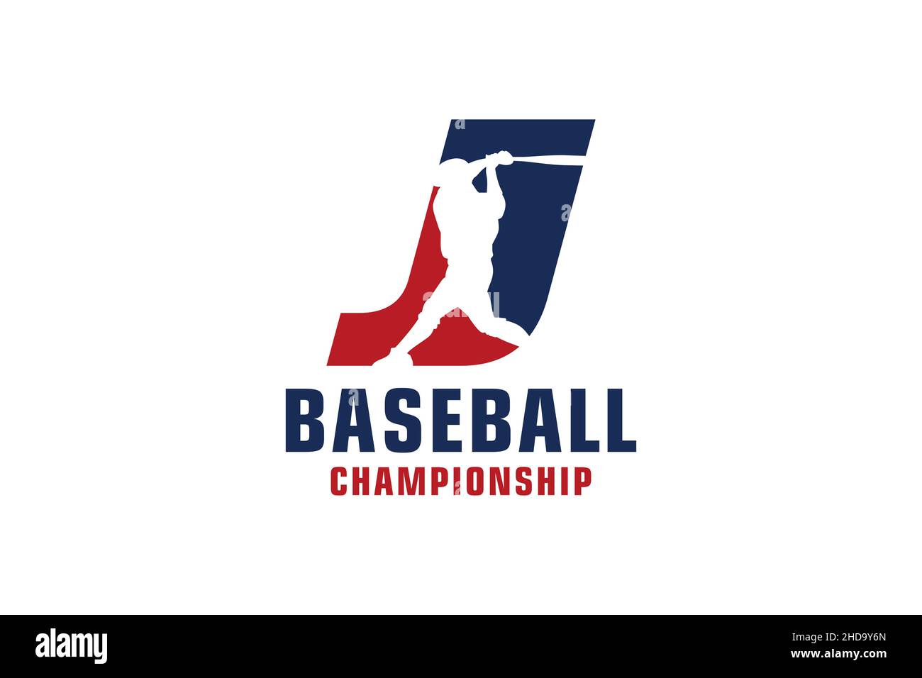 Letter J with Baseball Logo Design. Vector Design Template Elements for
