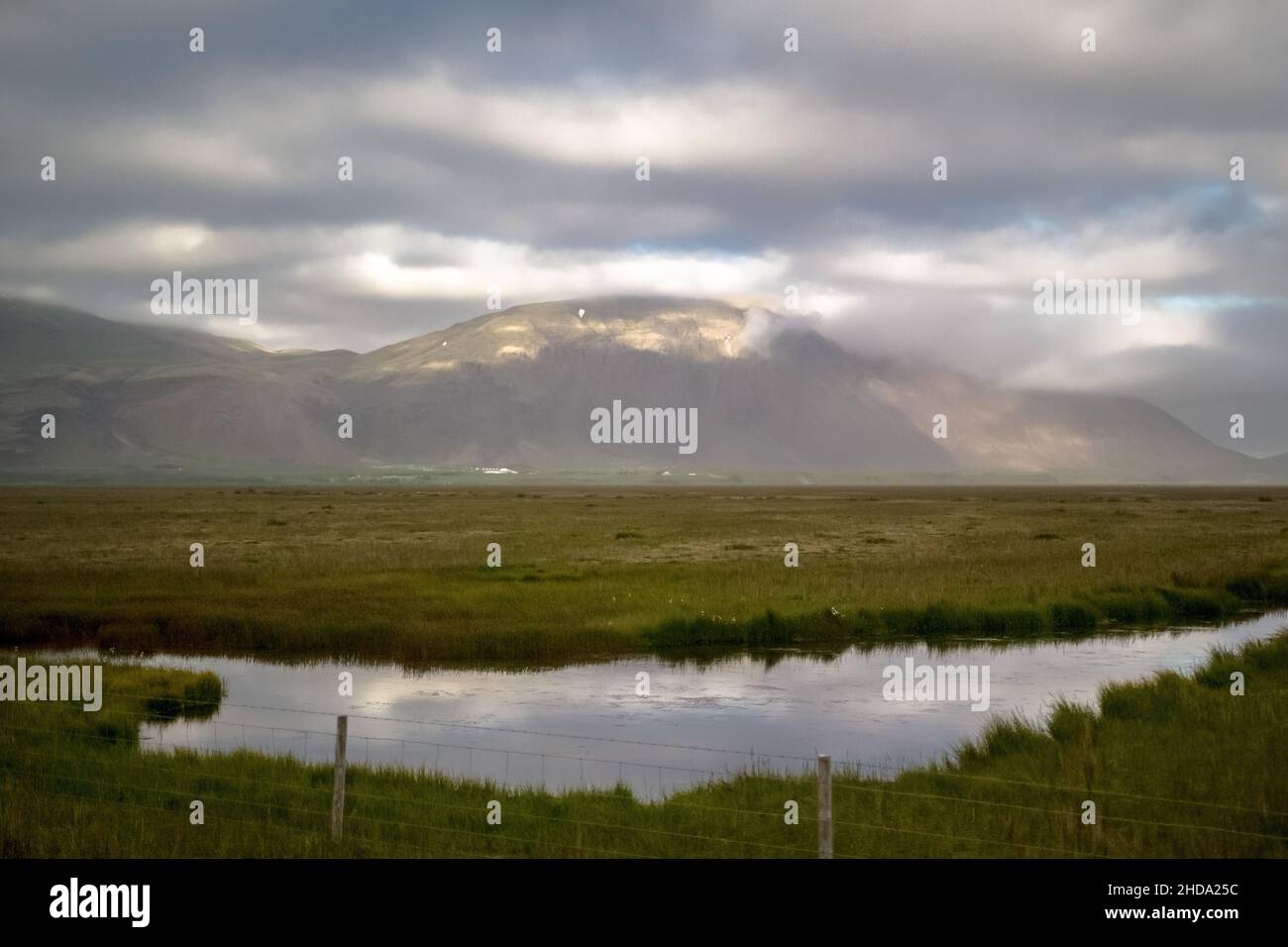 Mountain lake in Iceland on a cloudy day Stock Photo