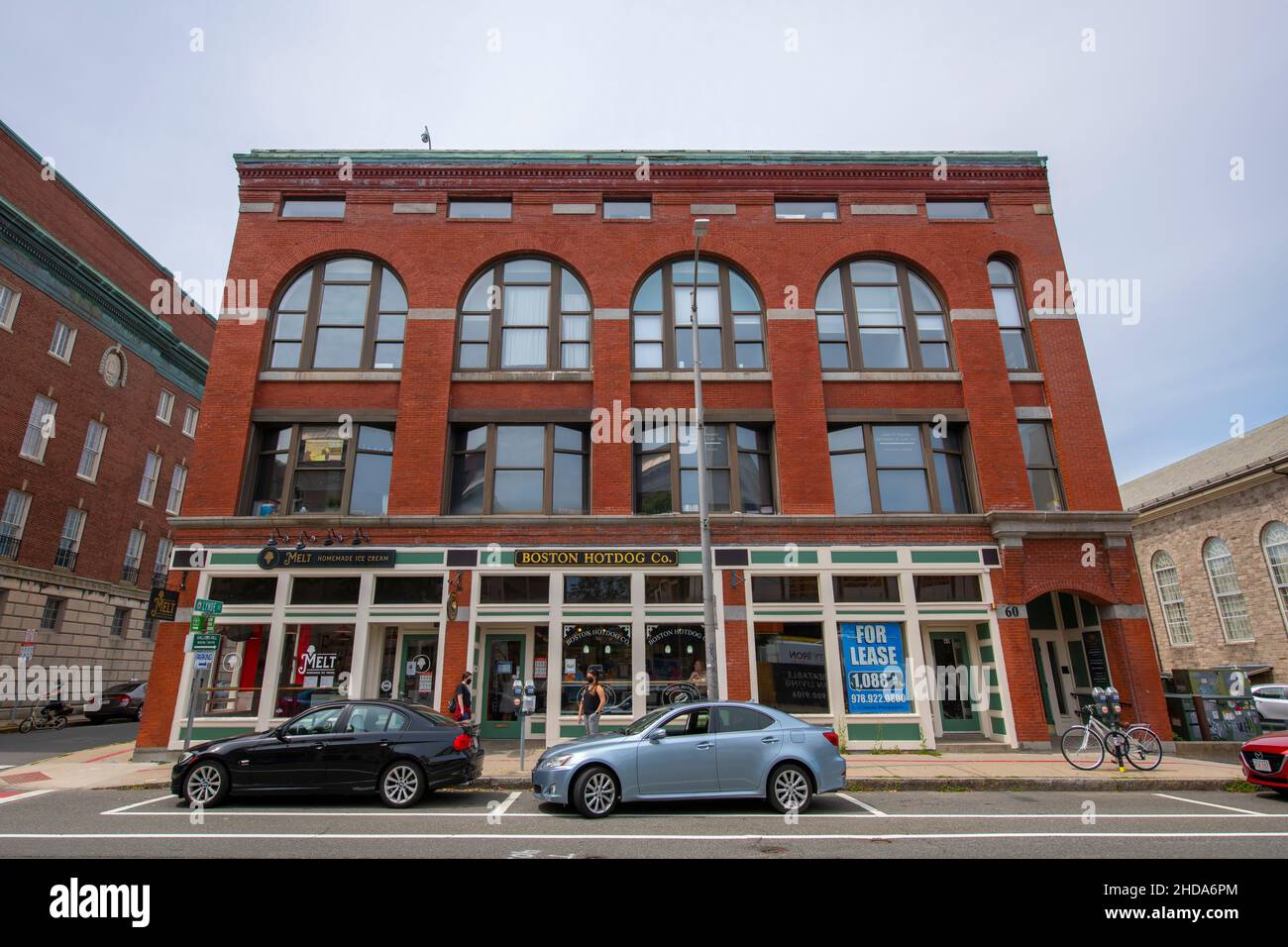 Historic commercial buildings at 60 Washington Street at Lynde Street in downtown Salem