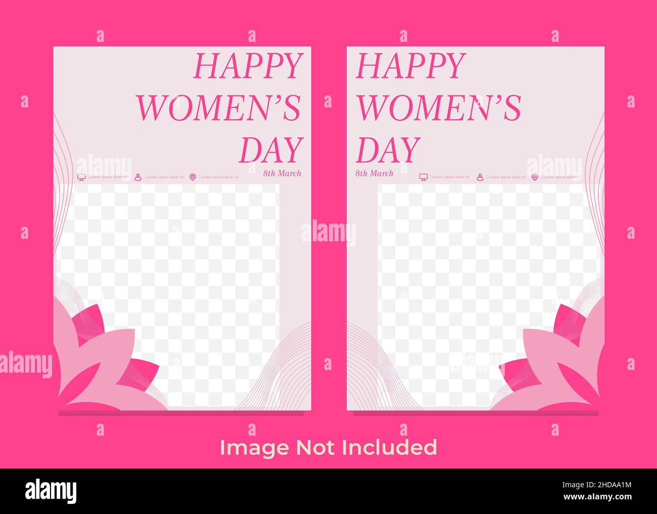 happy international women day flyer template design Stock Photo