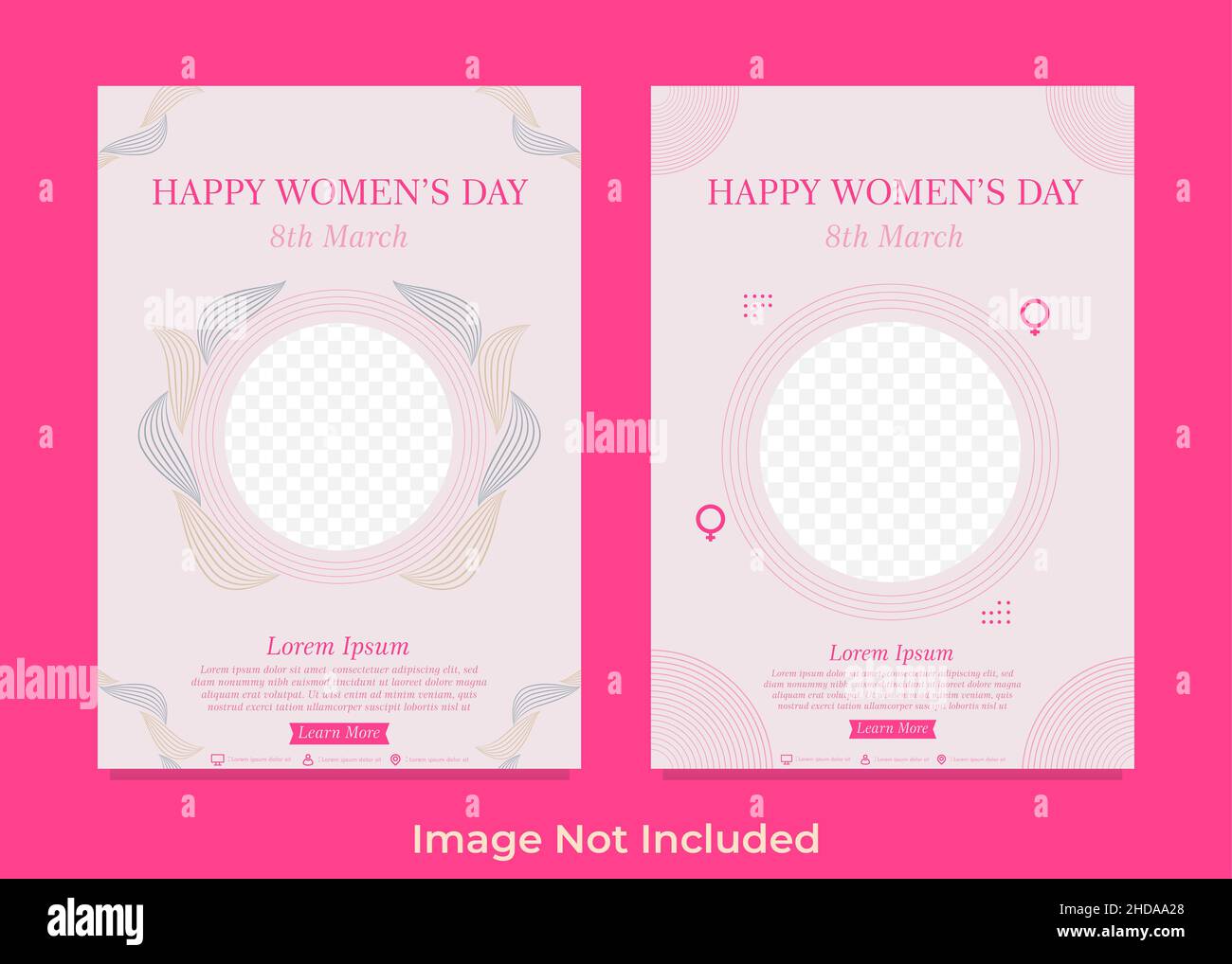 happy international women day flyer template design Stock Photo