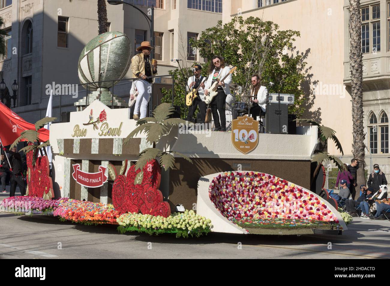 The Rose Bowl Grand Finale float shown during the 2022 Rose Parade in
