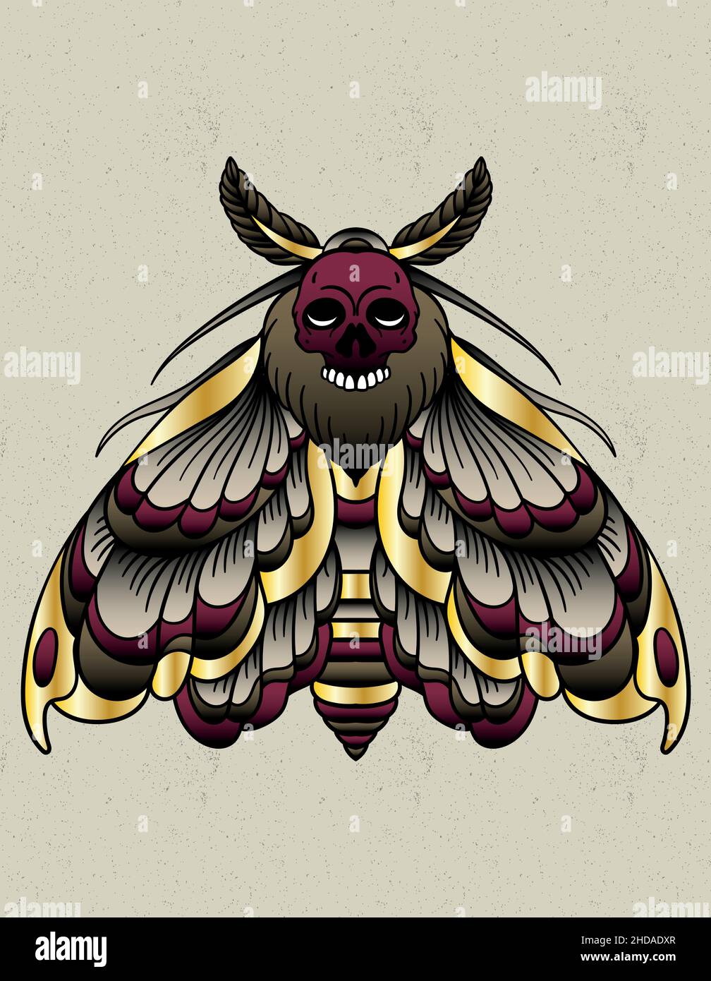 Woodland Moth Traditional Tattoo Flash Painting by Thompson Lewis  Pixels