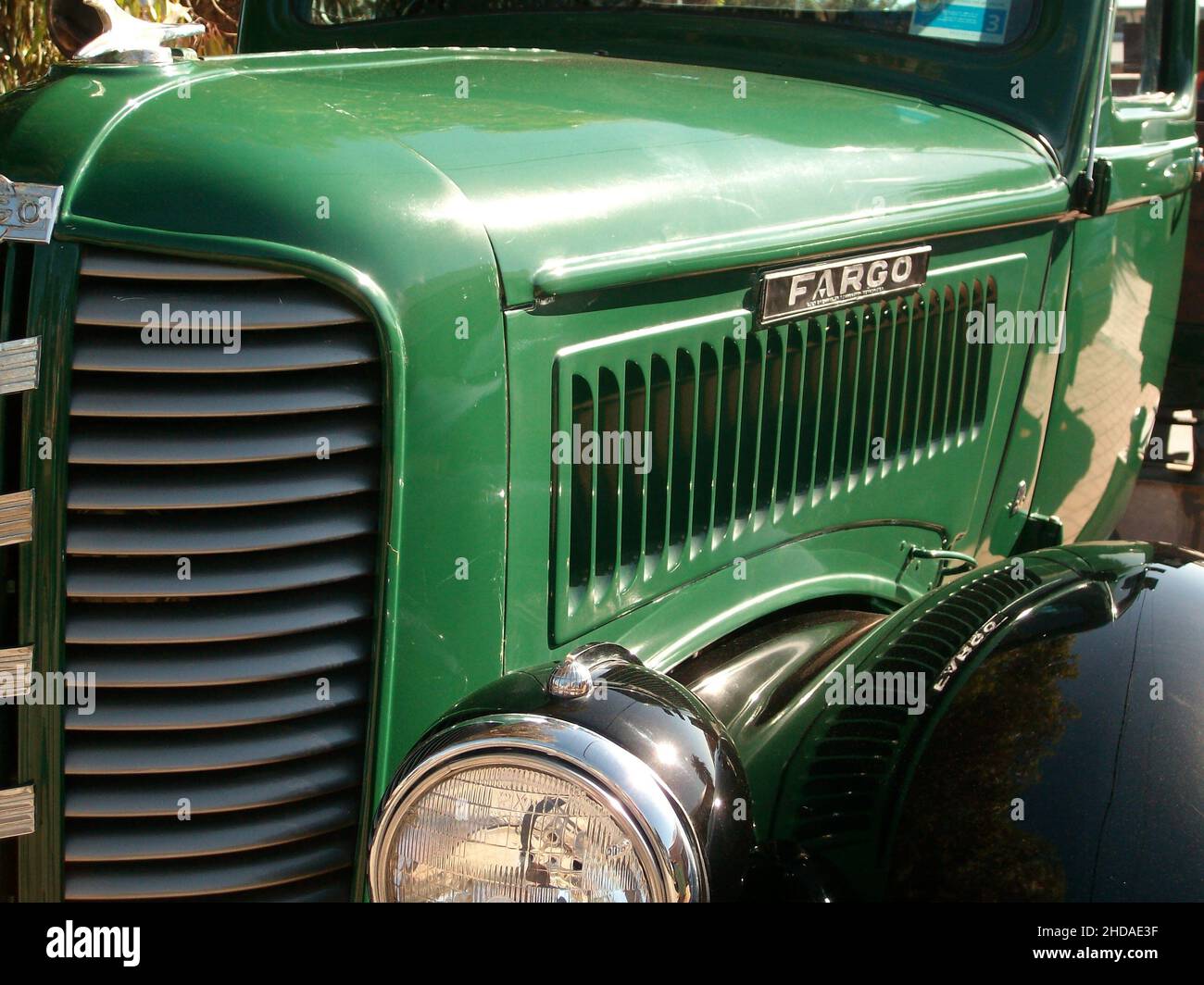 Vintage Green Fargo Truck Stock Photo