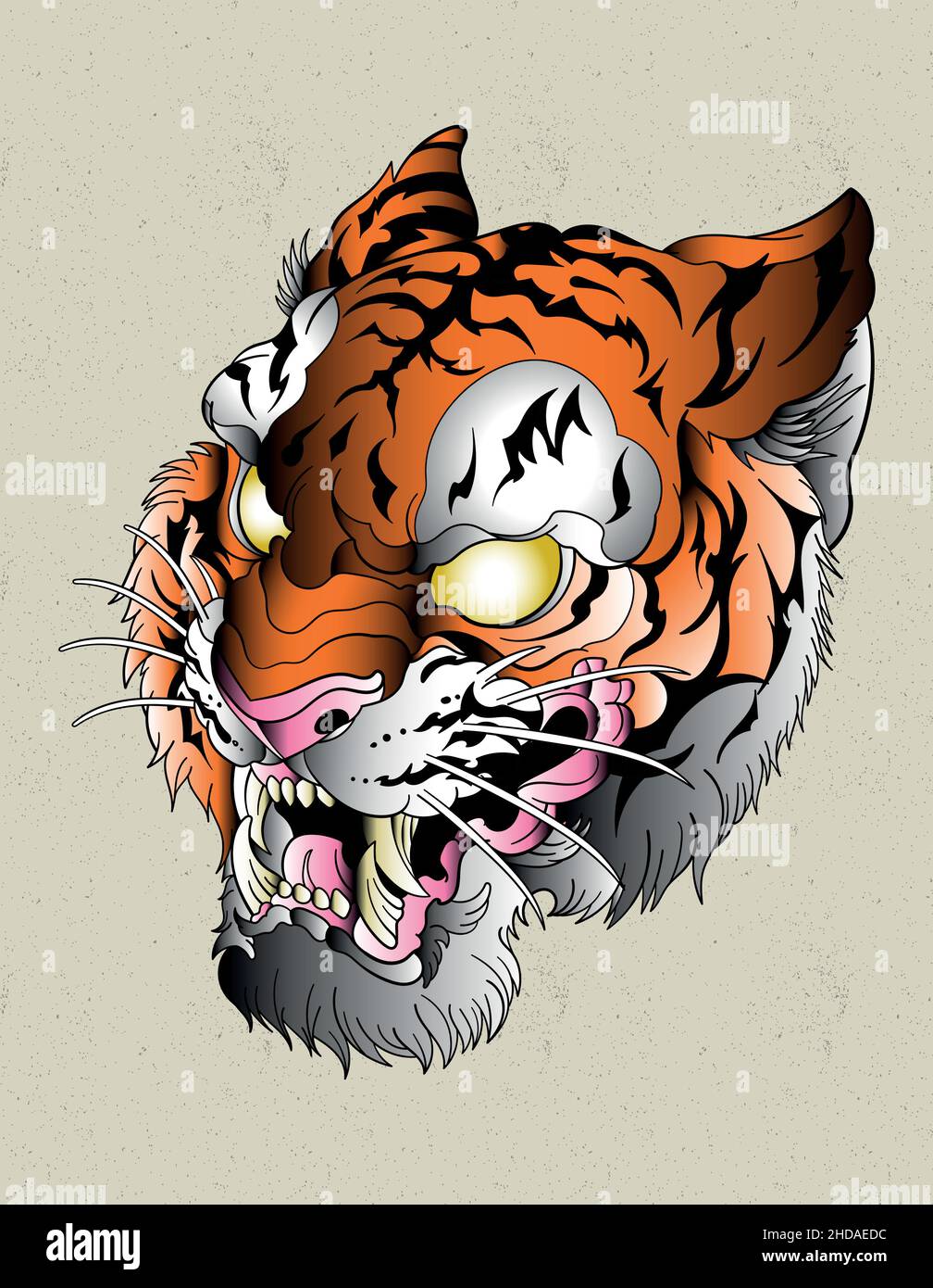 tiger animal tattoo old school Stock Vector Image & Art - Alamy