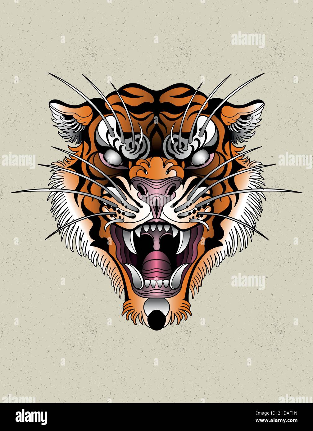 tiger neo traditional tattoo old school perfect for prints Stock Vector  Image & Art - Alamy