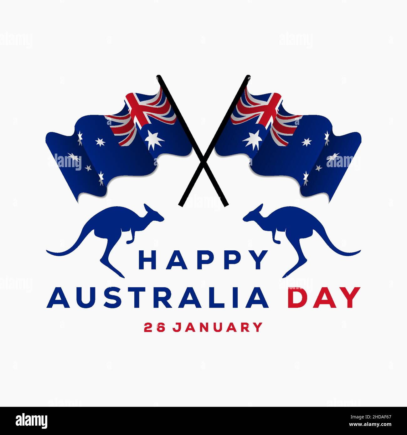 simple design happy Australia day with silhouette kangaroo and ...