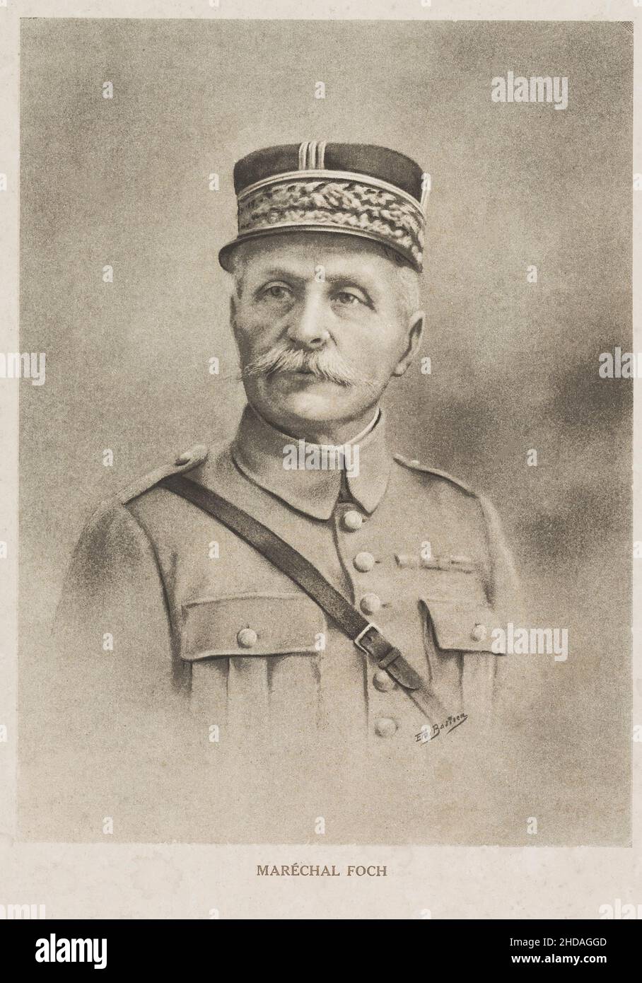Portrait of Ferdinand Foch.   Ferdinand Foch (1851 – 1929) was a French general and military theorist who served as the Supreme Allied Commander durin Stock Photo