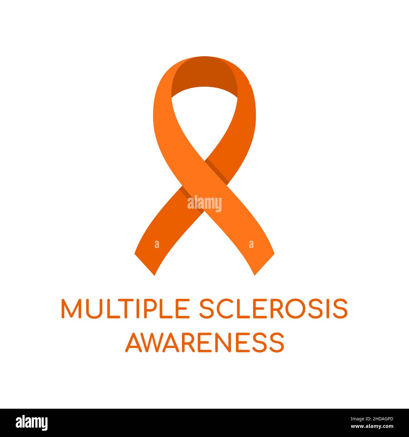 Multiple sclerosis awareness ribbon on white background. Orange bow or  ribbon as a symbol of MS awareness month in March. Vector illustration,  flat Stock Vector Image & Art - Alamy