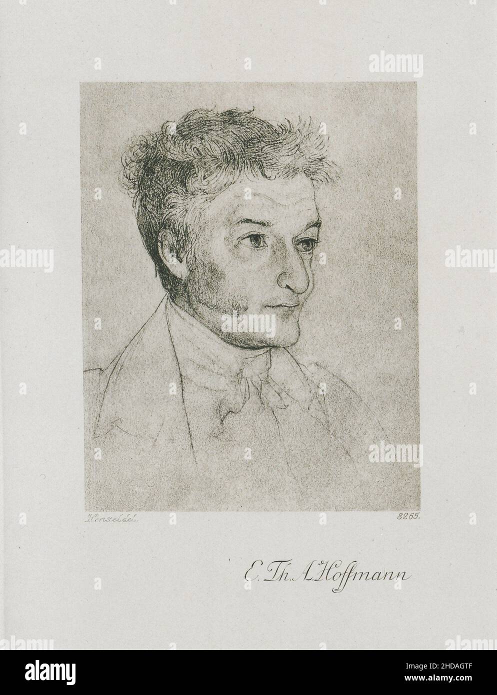 Vintage portrait of E. T. A. Hoffmann. 1910 Ernst Theodor Amadeus Hoffmann (commonly abbreviated as E. T. A. Hoffmann; 1776 – 1822) was a German Roman Stock Photo