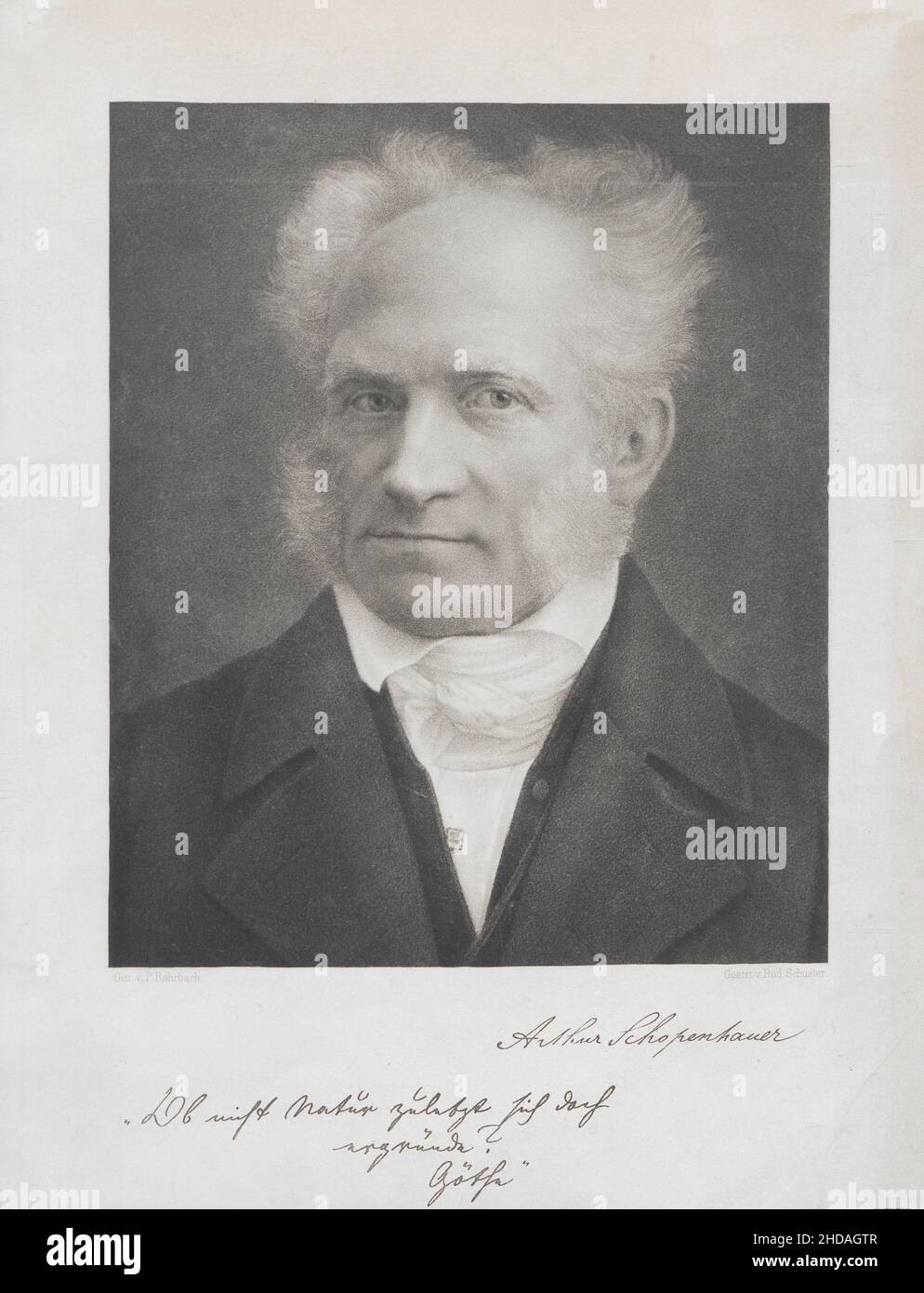 Portrait of Arthur Schopenhauer, 1876 Arthur Schopenhauer (1788 – 1860) was a German philosopher. Stock Photo