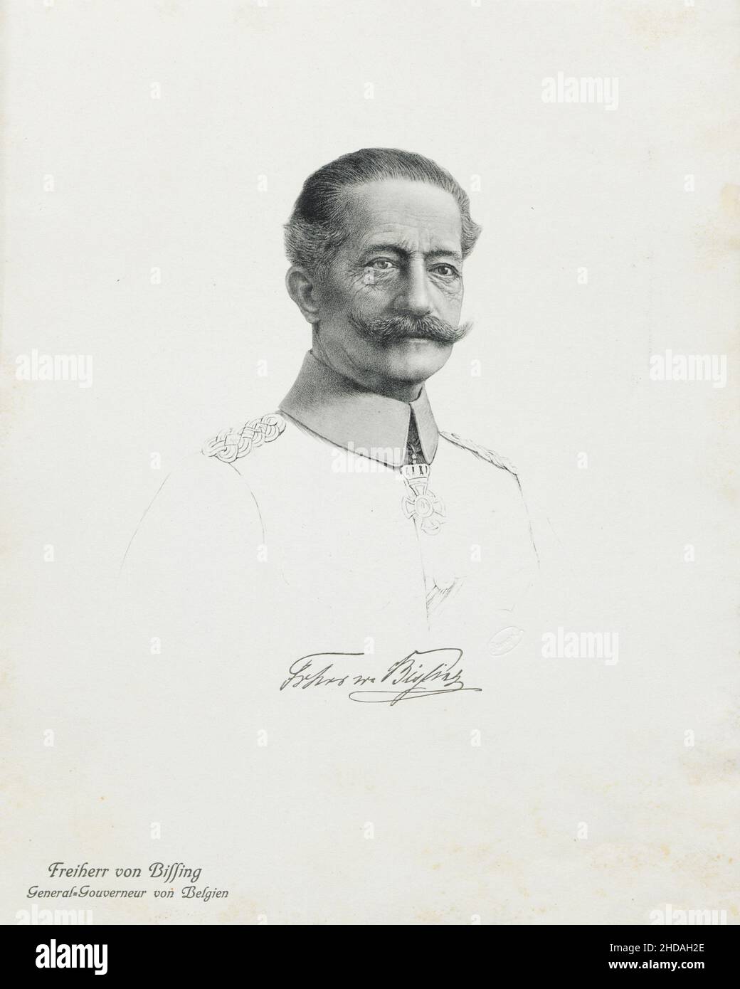 Portrait of Baron von Bissing, Governor-General of Belgium. 1914 Moritz Ferdinand Freiherr von Bissing (1844 – 1917) was a Prussian General. Stock Photo