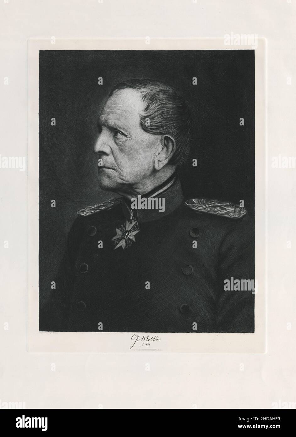 Portrait of Helmuth von Moltke the Elder. 1890 Helmuth Karl Bernhard Graf von Moltke (1800 – 1891) was a Prussian field marshal. The chief of staff of Stock Photo