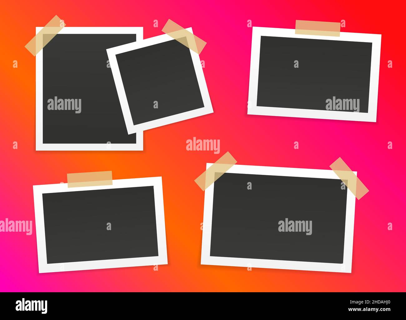 Set of photo frames Stock Vector