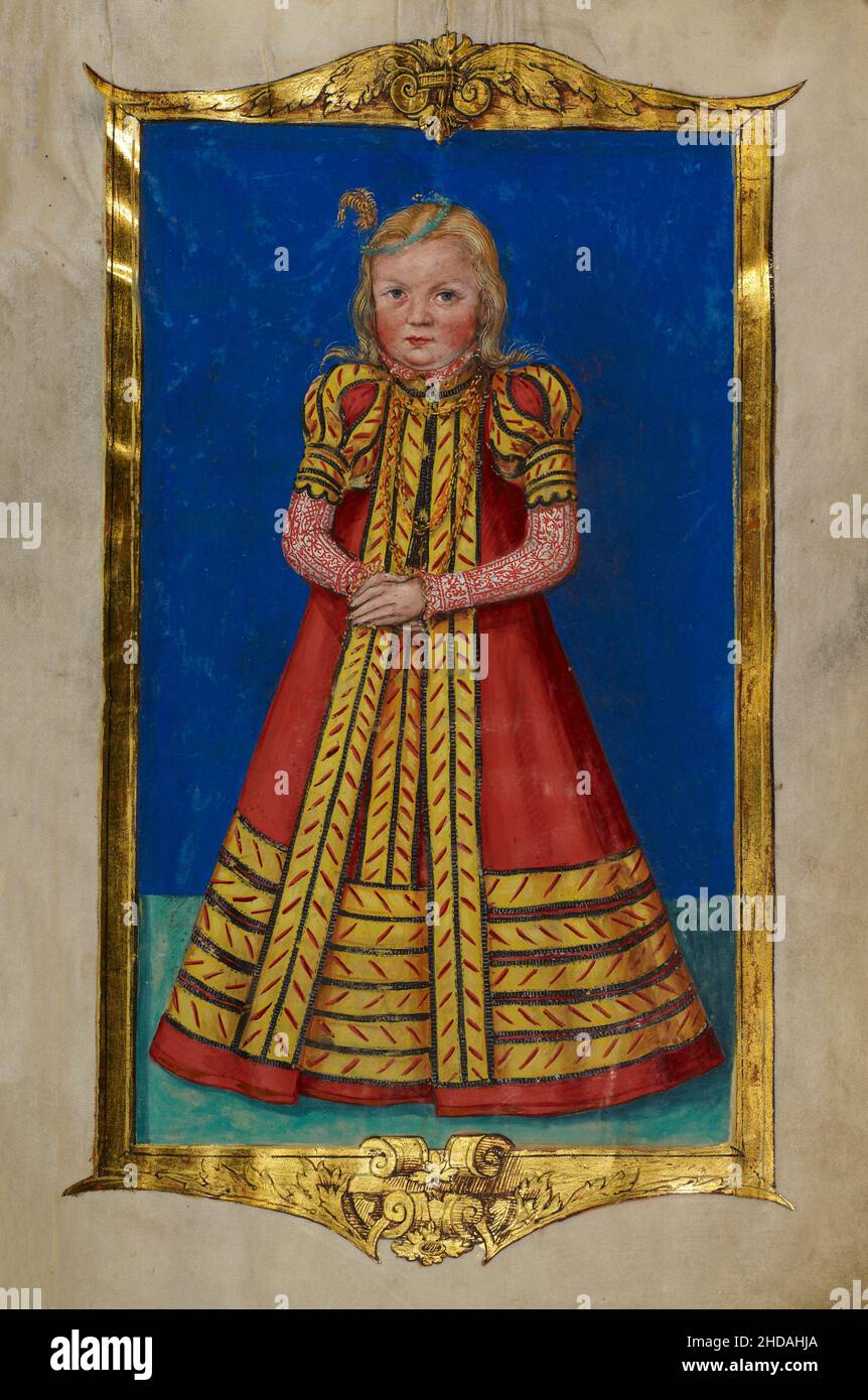 Medieval portrait of a daughter of Nikolaus von Ebeleben. 1562 Stock Photo