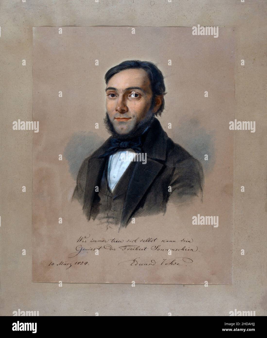 Portrait of Karl Eduard Vehse. 1854 Karl Eduard Vehse (1802 - 1870) was a German historian and archivist. Stock Photo