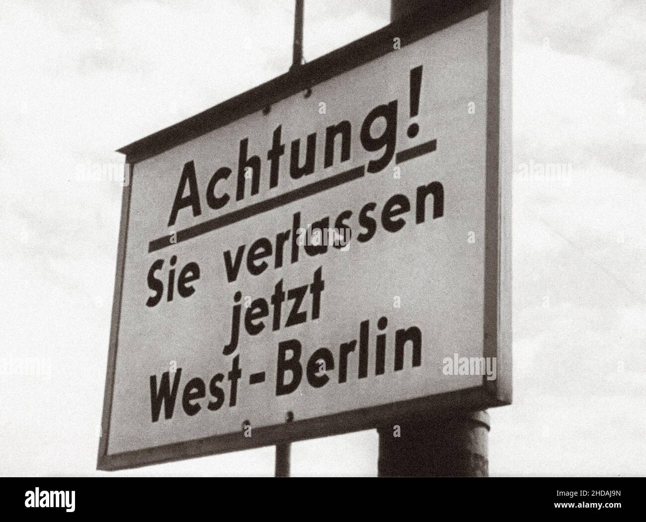 Serie of archivel photos depicts the August 1961 travel ban between East and West Berlin and shows the building of barricades that would eventually be Stock Photo