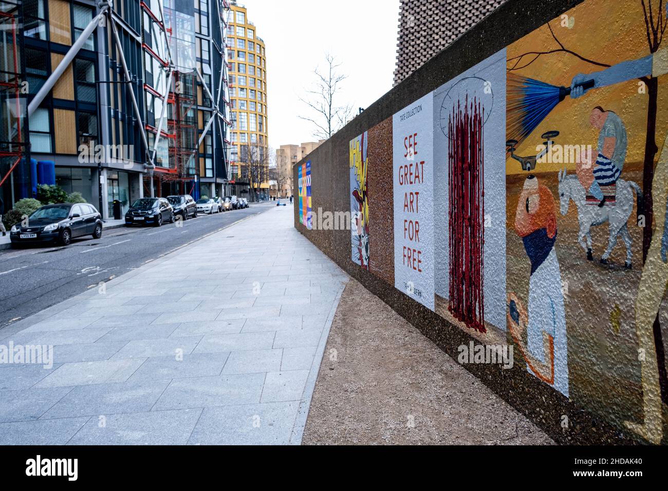 London England UK January 02 2022, Colourful Wall Art Painted At Tate