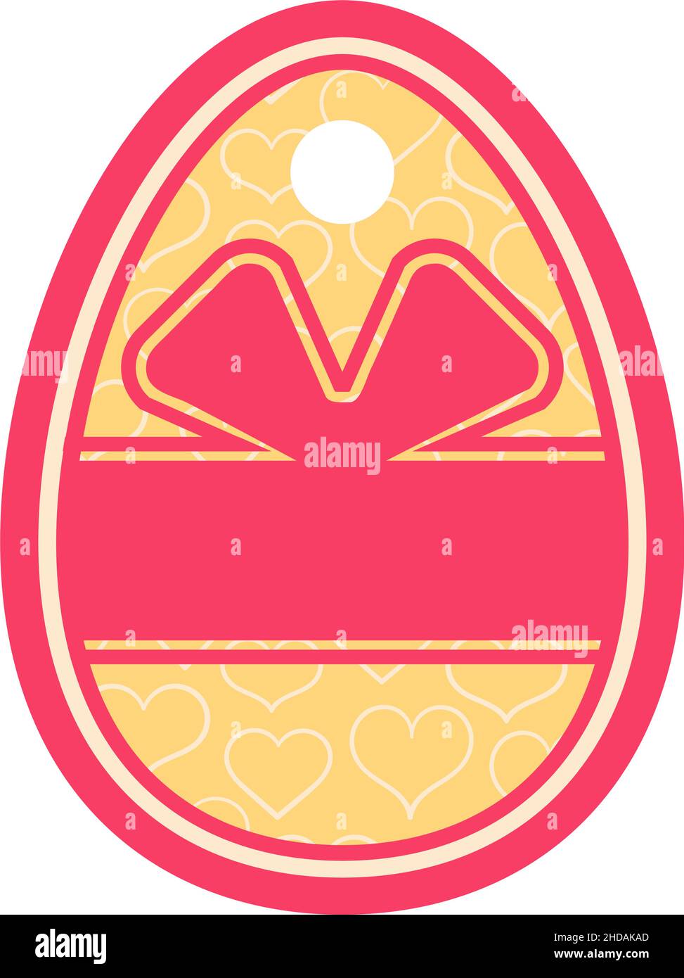 Easter egg tag with hole. Laster label for shops. Copyspace. Stock Vector