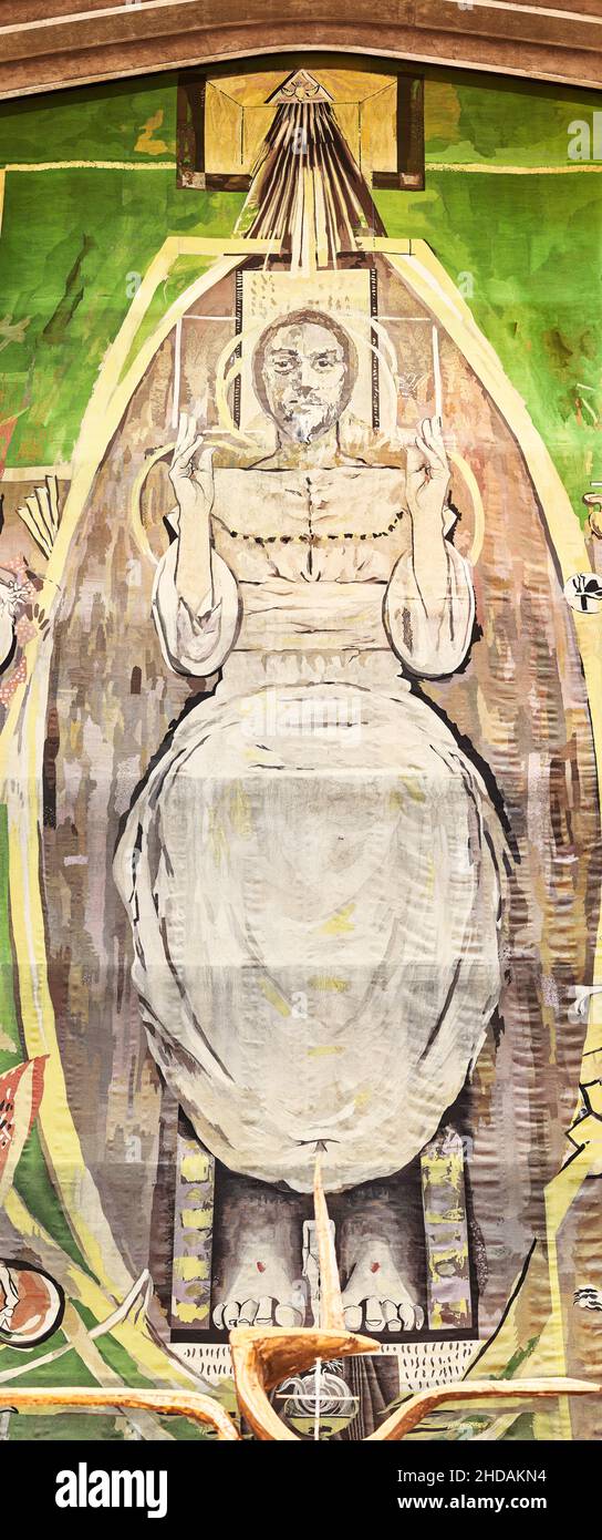 Graham Sutherland tapestry of the resurrected Jesus Christ in the