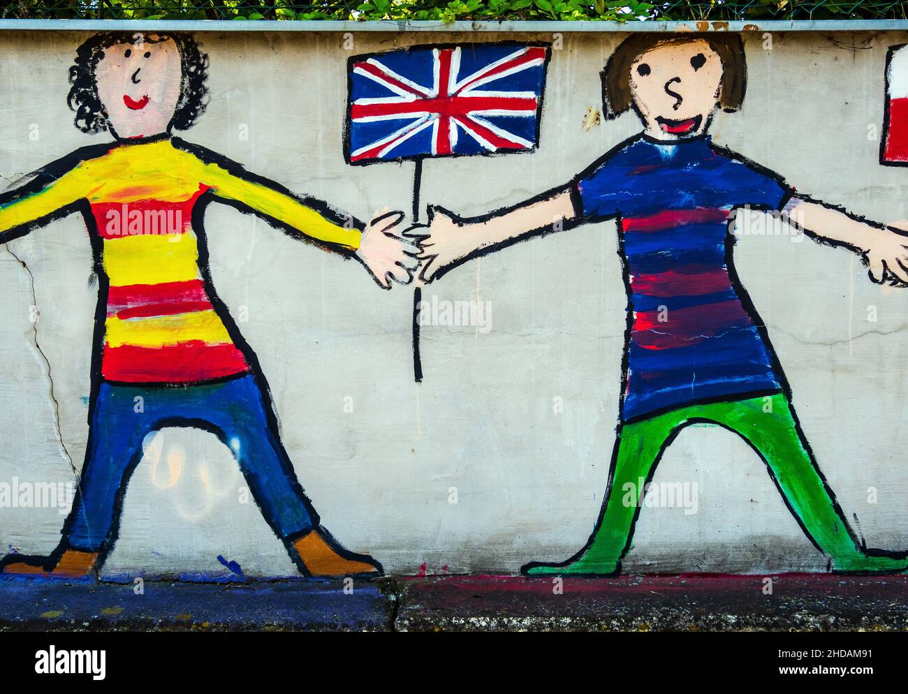 Britische Fahne gezeichnet mit Händen.  Symbolfoto für BREXIT Stock Photo