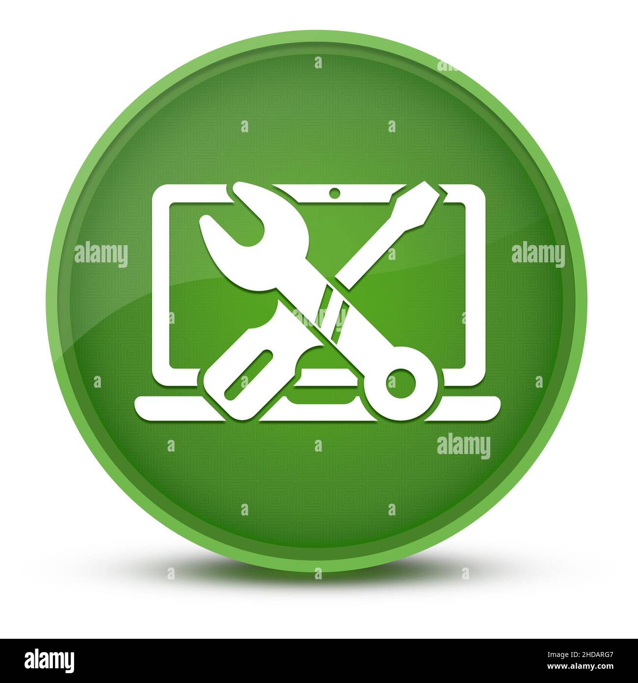Repair computer luxurious glossy green round button abstract