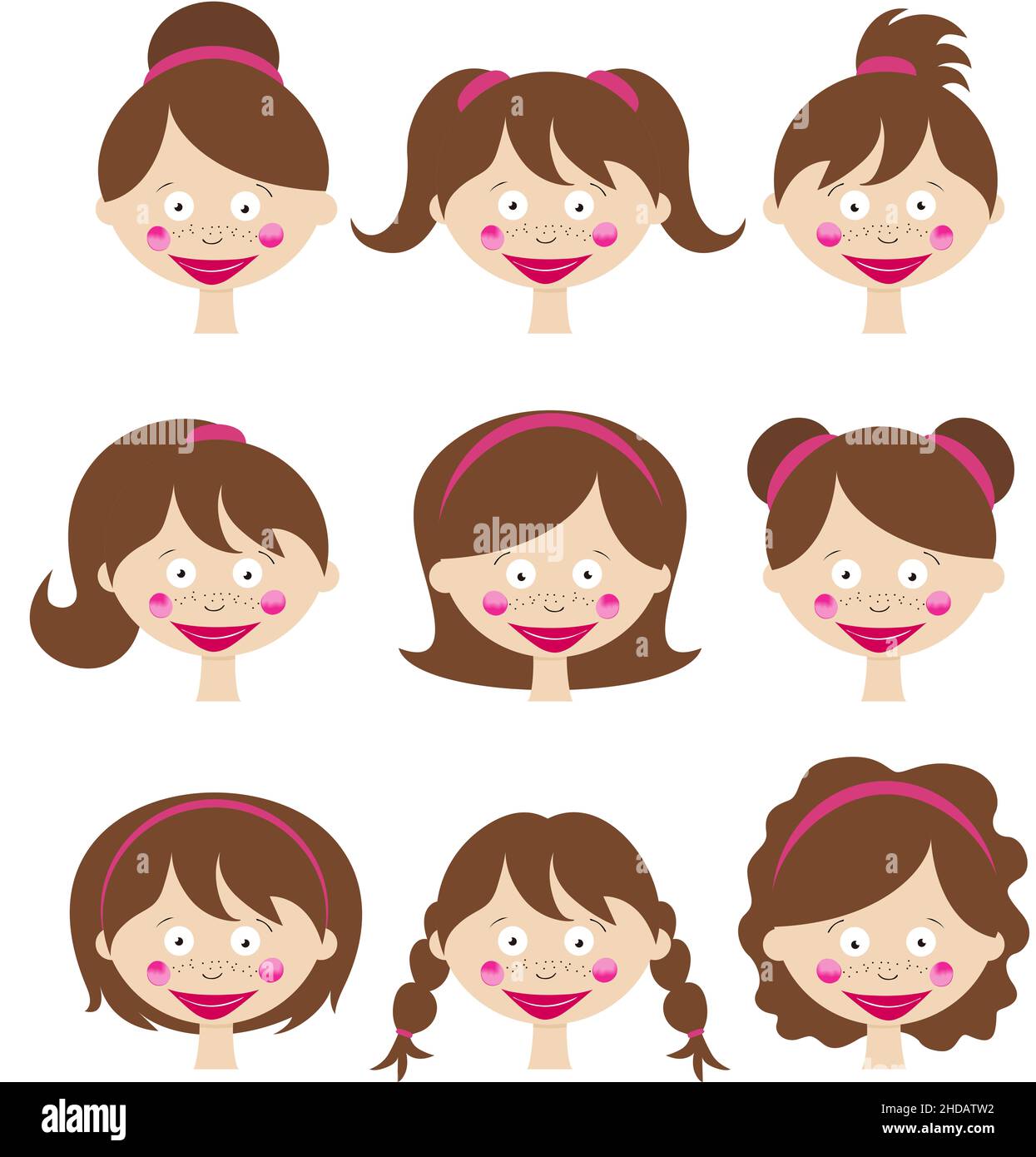 Happy Girl Face Clip Art