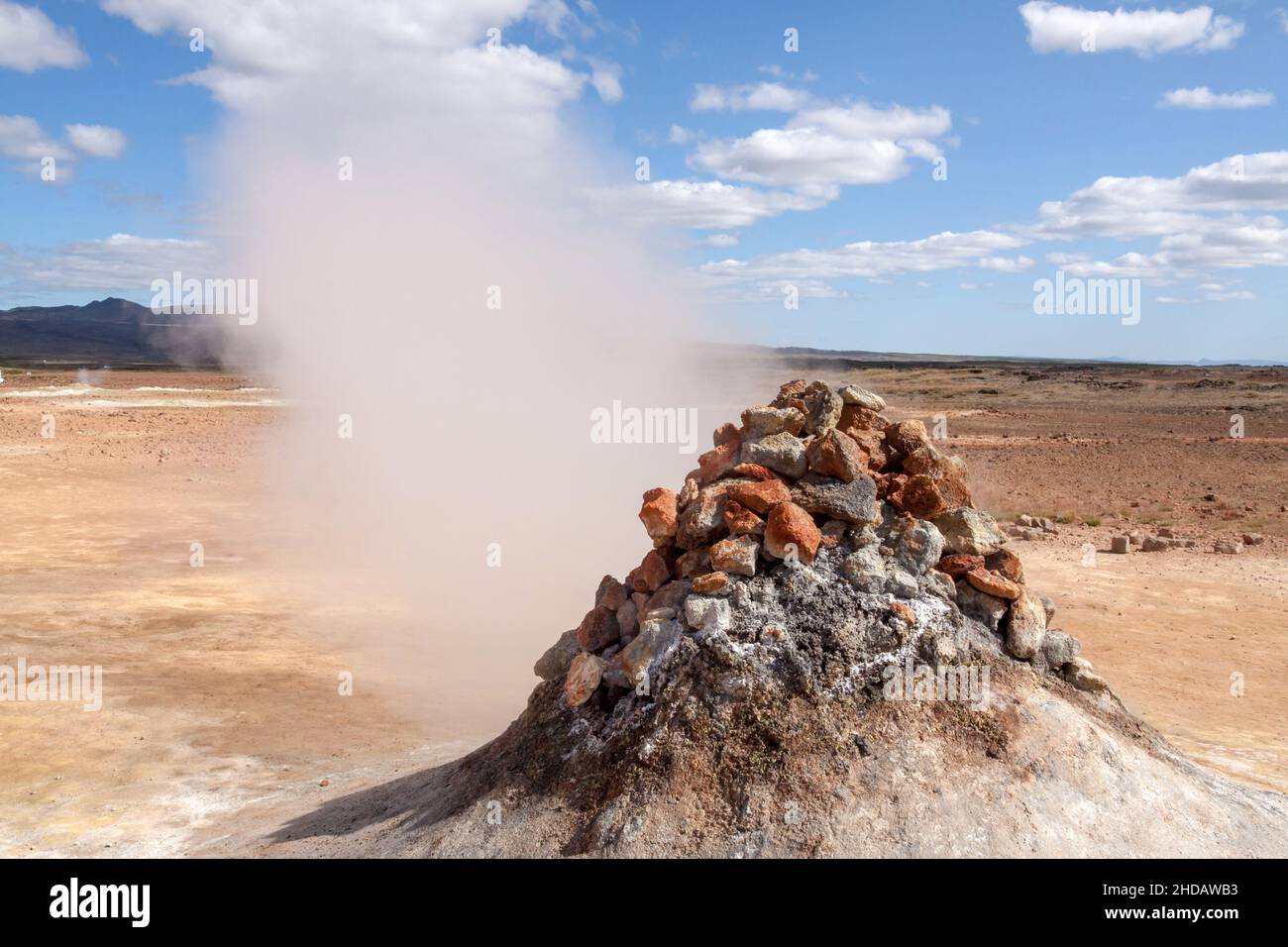 Steaming fumaroles from a geothermal spring Stock Photo Alamy