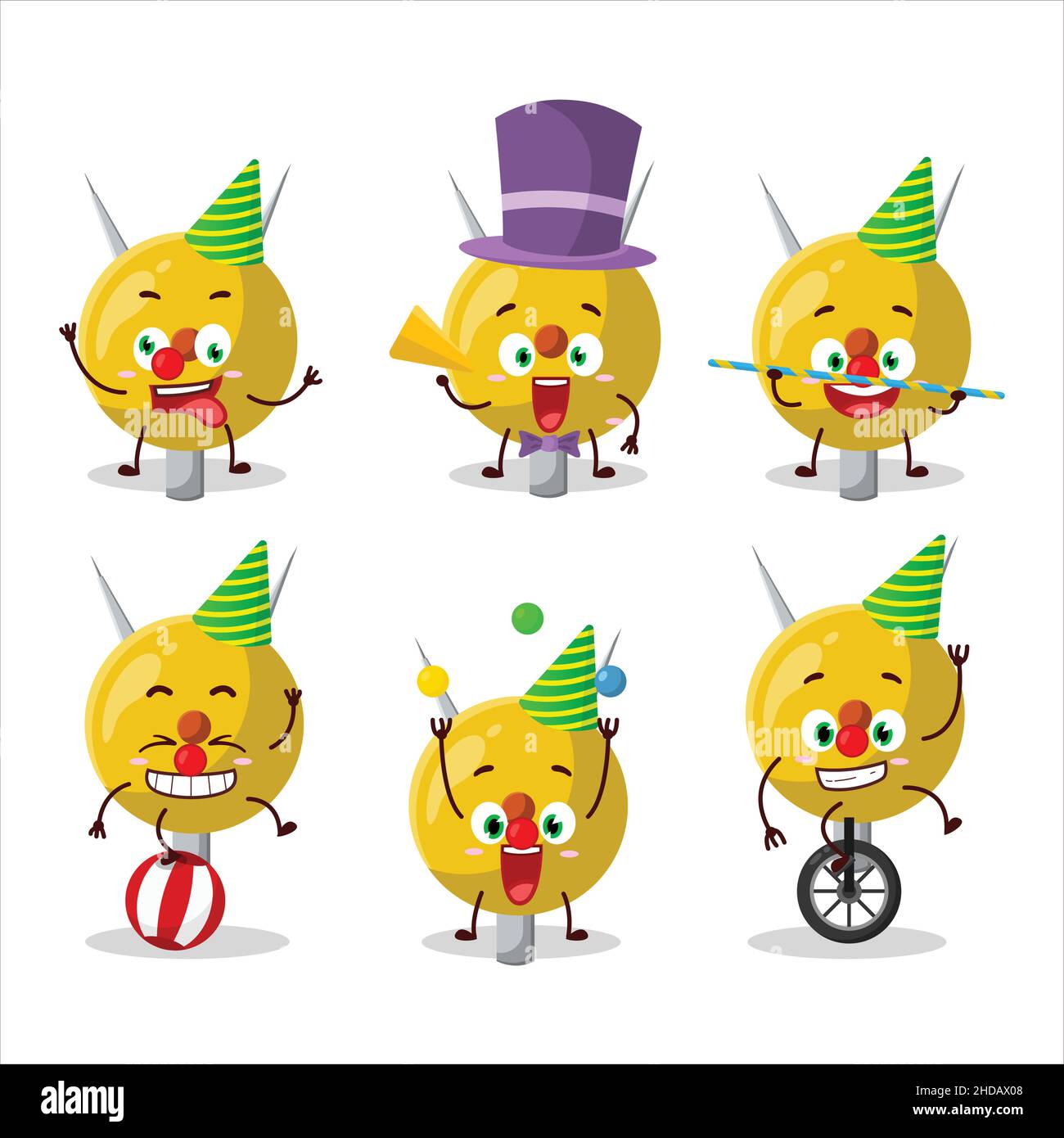 Cartoon character of term stationery with various circus shows. Vector