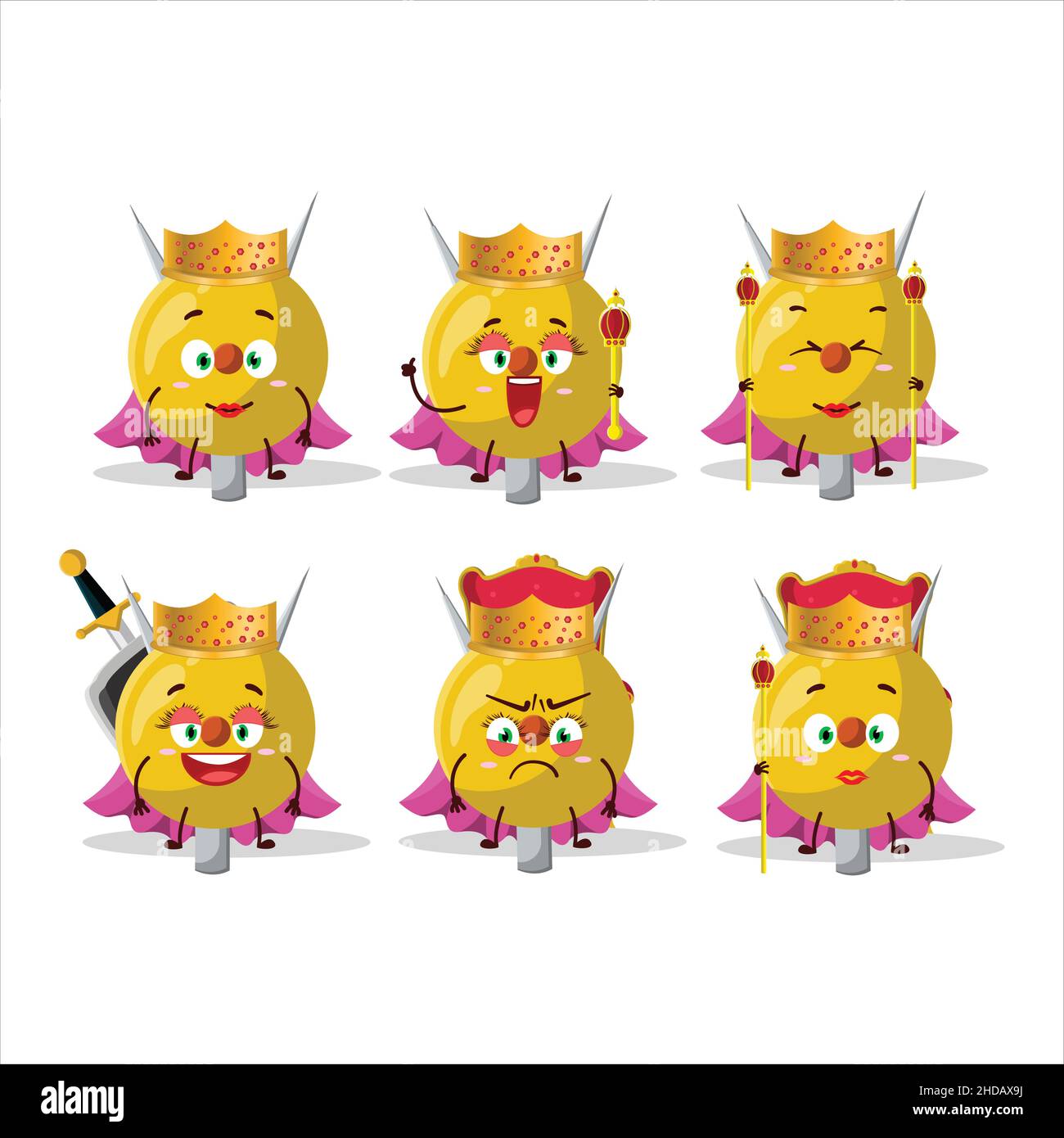 Queen and her magic clothes cartoon of term stationery wearing tiara. Vector illustration Stock Vector