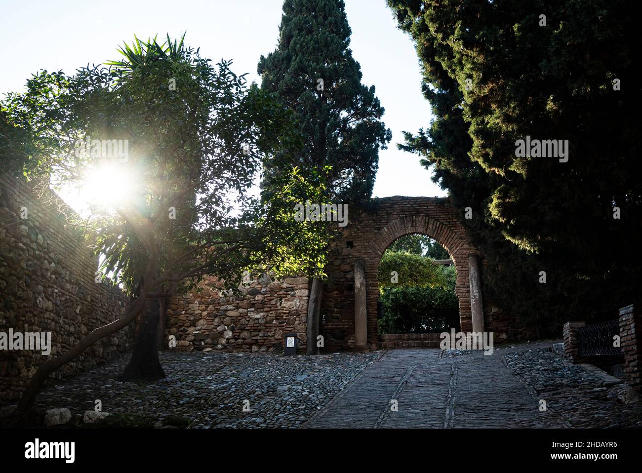 Alcazaba fortress in the city of Malaga, Andalusia. Spain Stock Photo
