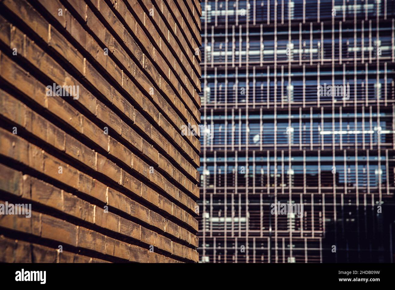 Glass window on corporate building. Modern arhitectural design Stock Photo