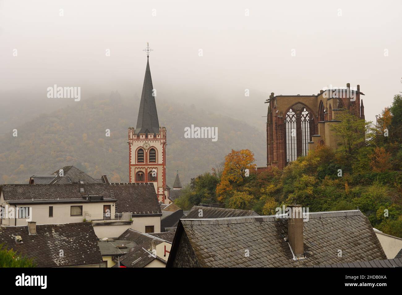 Church of St. Pete on a cloudy day in Wernerkapelle, Germany Stock Photo