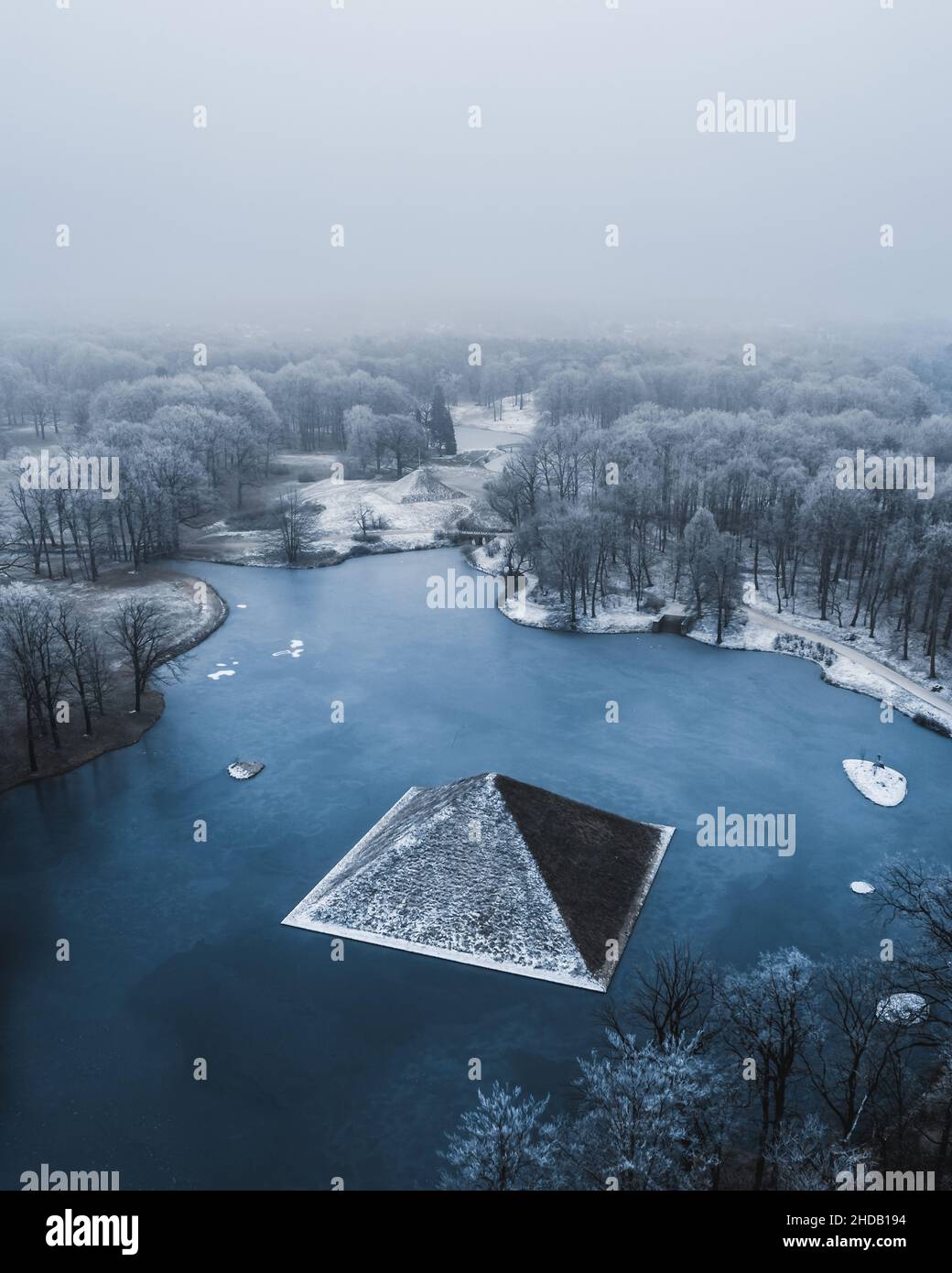 Vertical shot of a pyramid in Hermann Puckler branitzer park, Germany ...