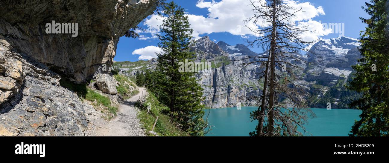 Panorama view oeschinen lake hi-res stock photography and images - Alamy