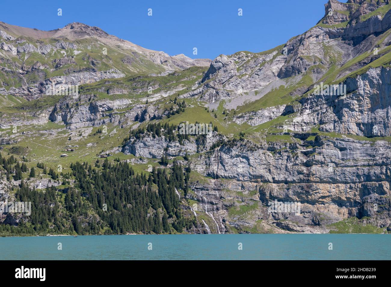 switzerland alps oeschinen lake mountain panorama Stock Photo - Alamy