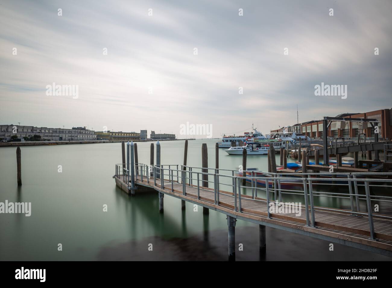 pier venice tronchetto venice italy long exposure Stock Photo - Alamy