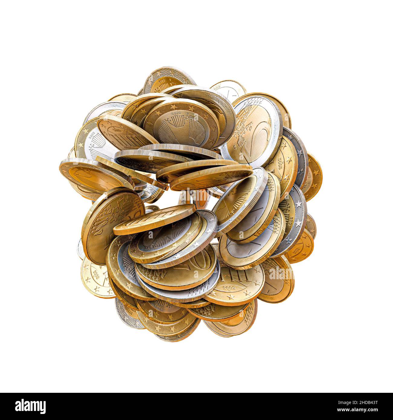 euro coins isolated on white background 3d illustration Stock Photo - Alamy