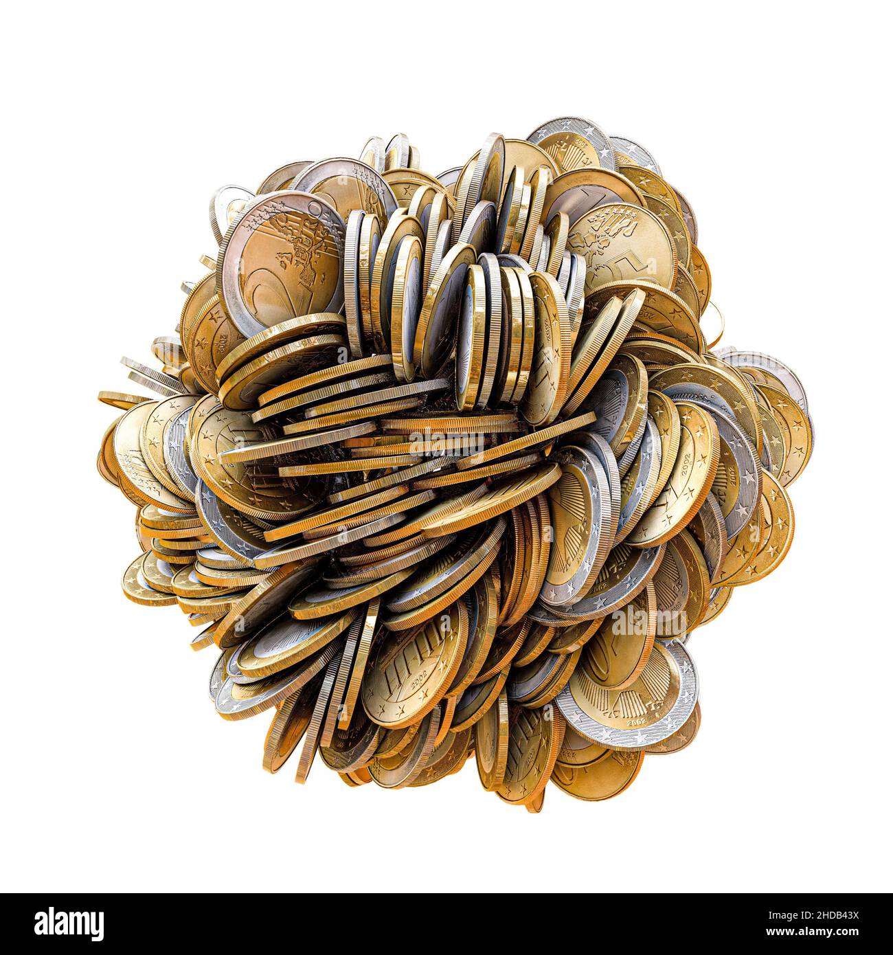 euro coins isolated on white background 3d illustration Stock Photo - Alamy