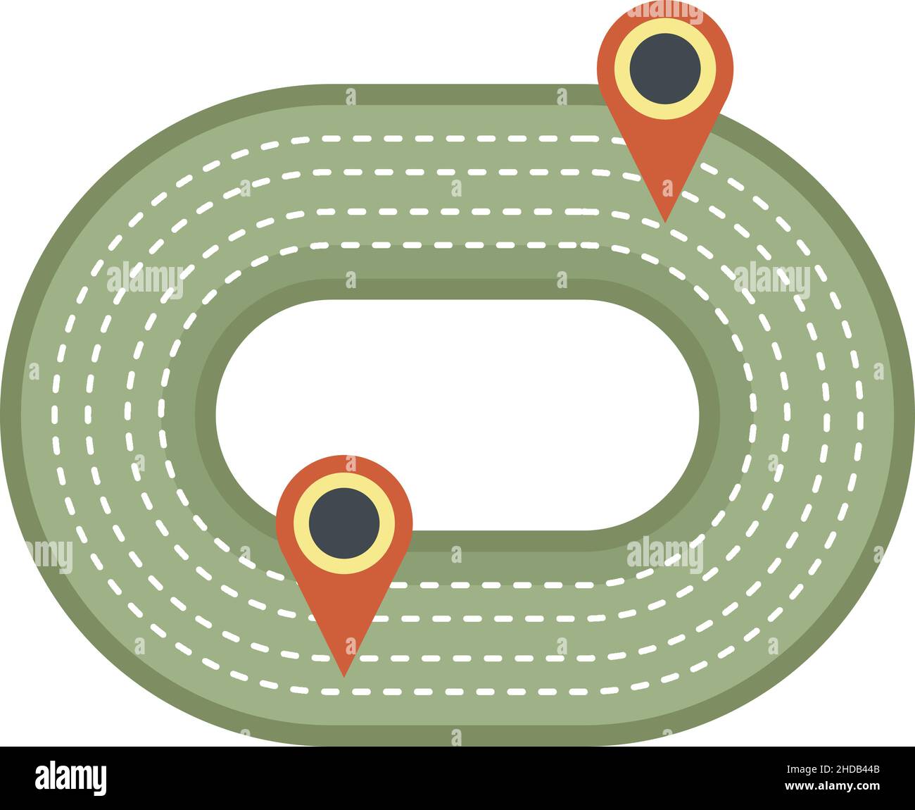 Running track, top view of sport stadium. Vector illustration