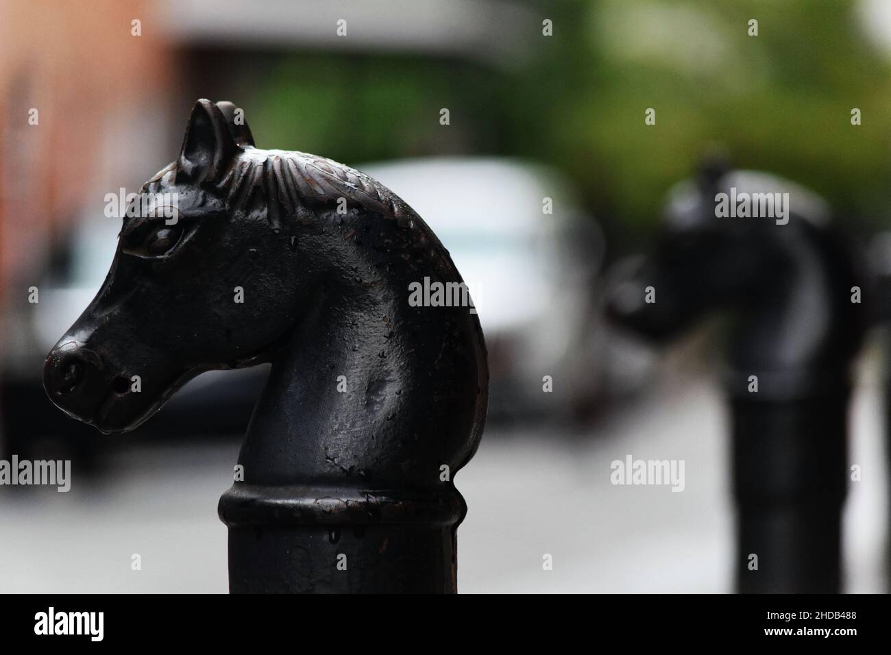 Hitching posts in New Orleans, USA Stock Photo