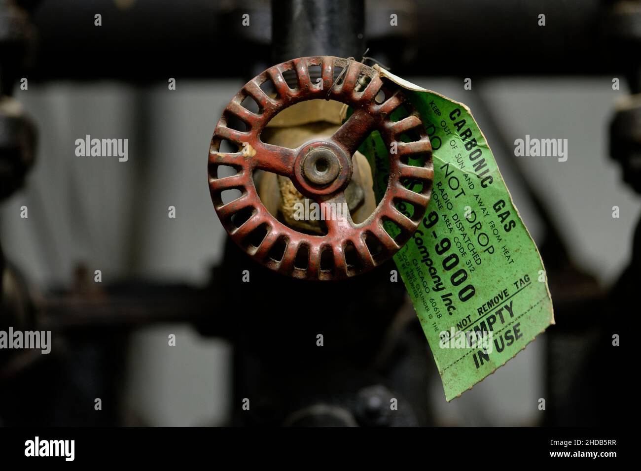 Components of an old air conditioning unit in Waukegan, USA Stock Photo