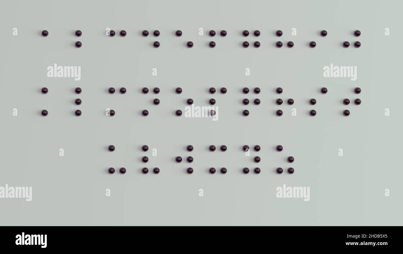 Braille Alphabet Guide AZ Visually Impaired Writing System Symbol Formed out of Black Spheres