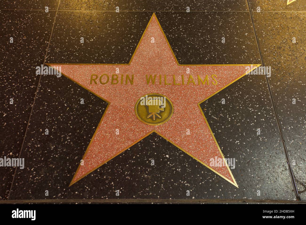 Robin Williams' star on the Hollywood Walk of Fame Stock Photo
