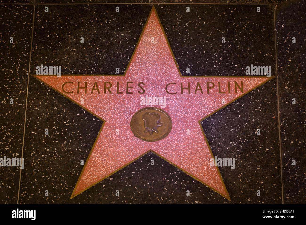 Charlie Chaplin's star on the Hollywood Walk of Fame Stock Photo