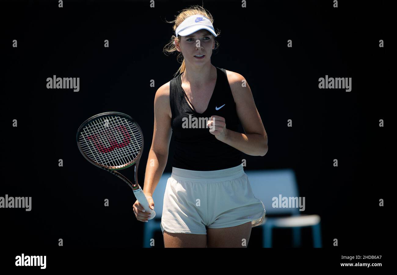 Katie Boulter of Great Britain in action during the final