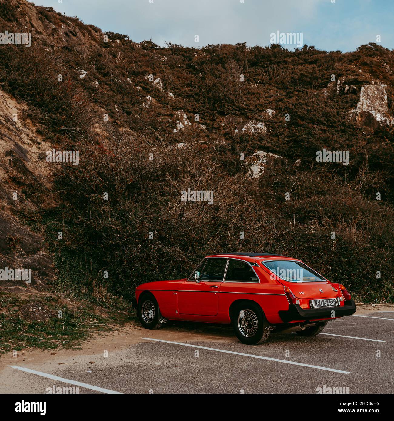 Vintage Red Car Stock Photo Alamy