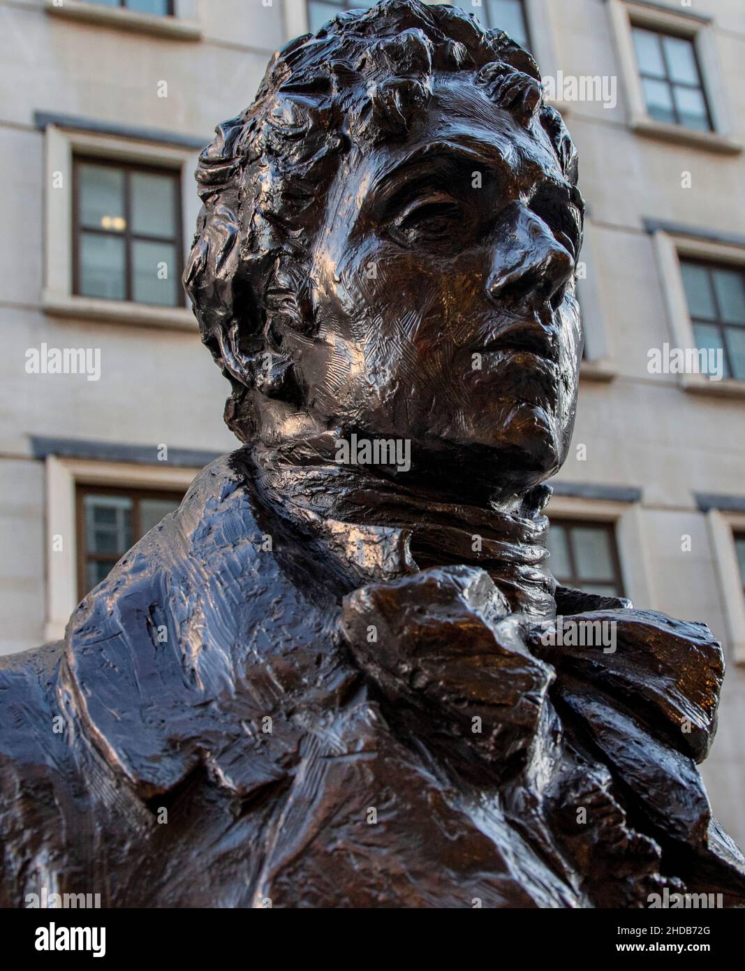 Statue by Irena Sedlecka of George Bryan 'Beau' Brummell (1778-1840), dandy and wit, in Jermyn St, Piccadilly, London Stock Photo