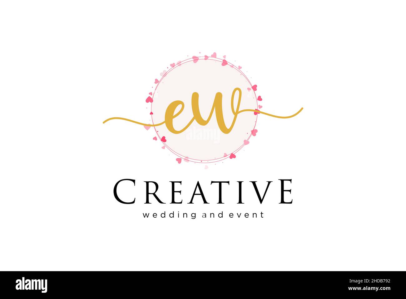 EW feminine logo. Usable for Logo for fashion,photography, wedding, beauty, business. Flat Vector Logo Design Template Element. Stock Vector